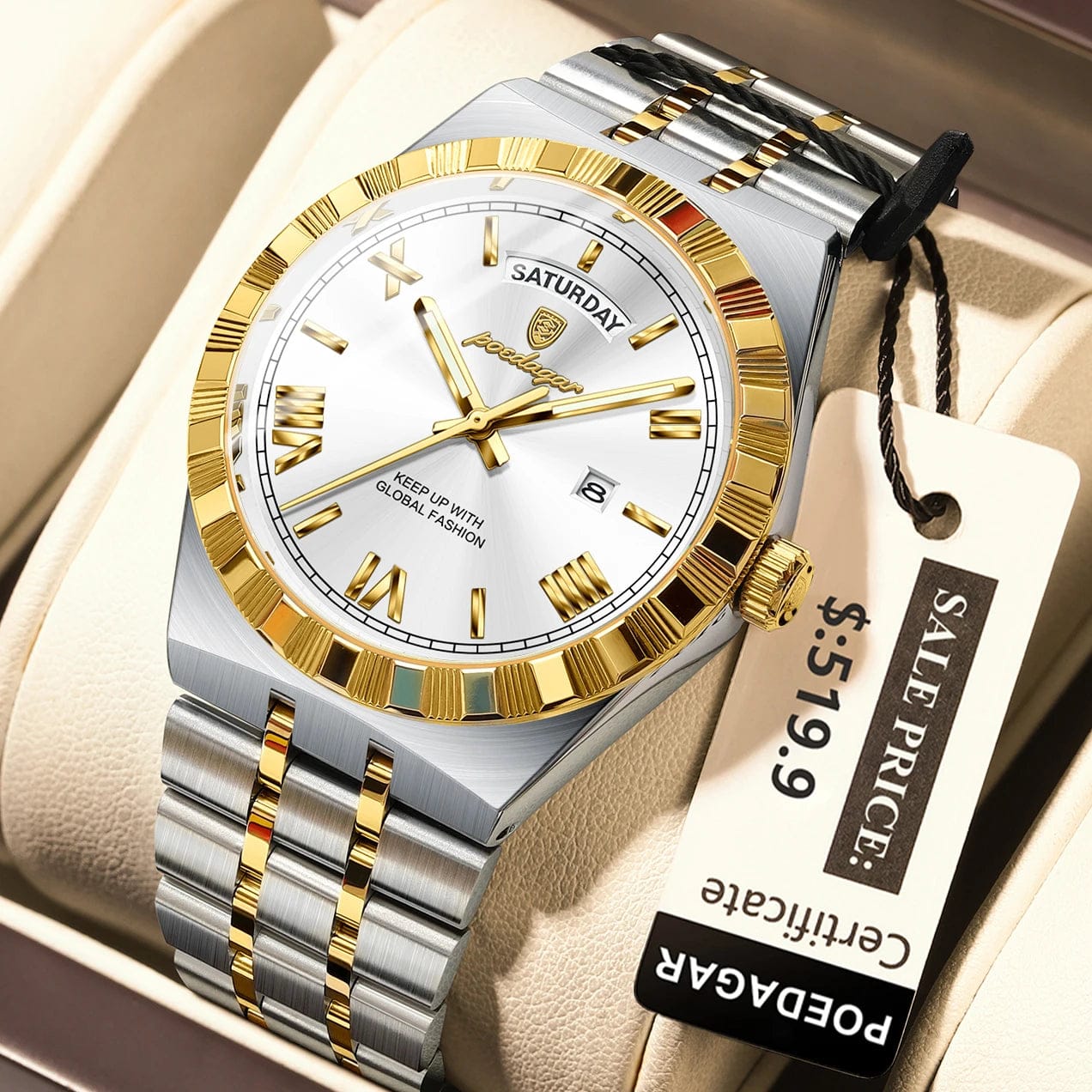 ⌚ POEDAGAR Luminous Quartz Men's Watch (মডেল: 872)